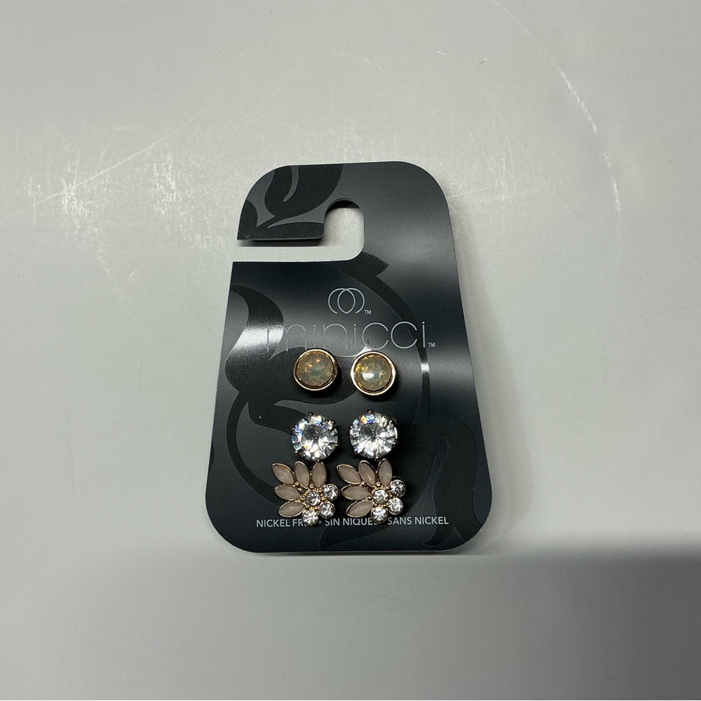 Minicci Gold and Silver Stud Earrings Set